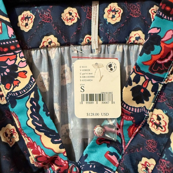 Free People Run Free Blouse - Navy and Turquoise - Picture 6 of 10